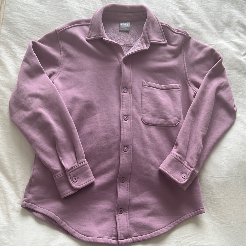 TNA cozy fleece boyfriend shirt